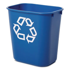Rubbermaid Commercial 13.63-Quart Rectangular Deskside Recycling Container - Small, Blue