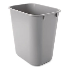 Rubbermaid Commercial 3.5-Gallon Rectangular Deskside Plastic Wastebasket - Gray