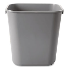 Rubbermaid Commercial 3.5-Gallon Rectangular Deskside Plastic Wastebasket - Gray