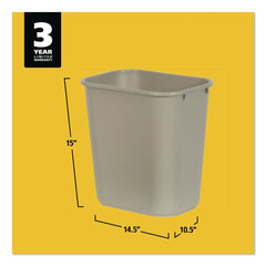 Rubbermaid Commercial FG295600BEIG 7-Gallon Rectangular Deskside Wastebasket - Beige