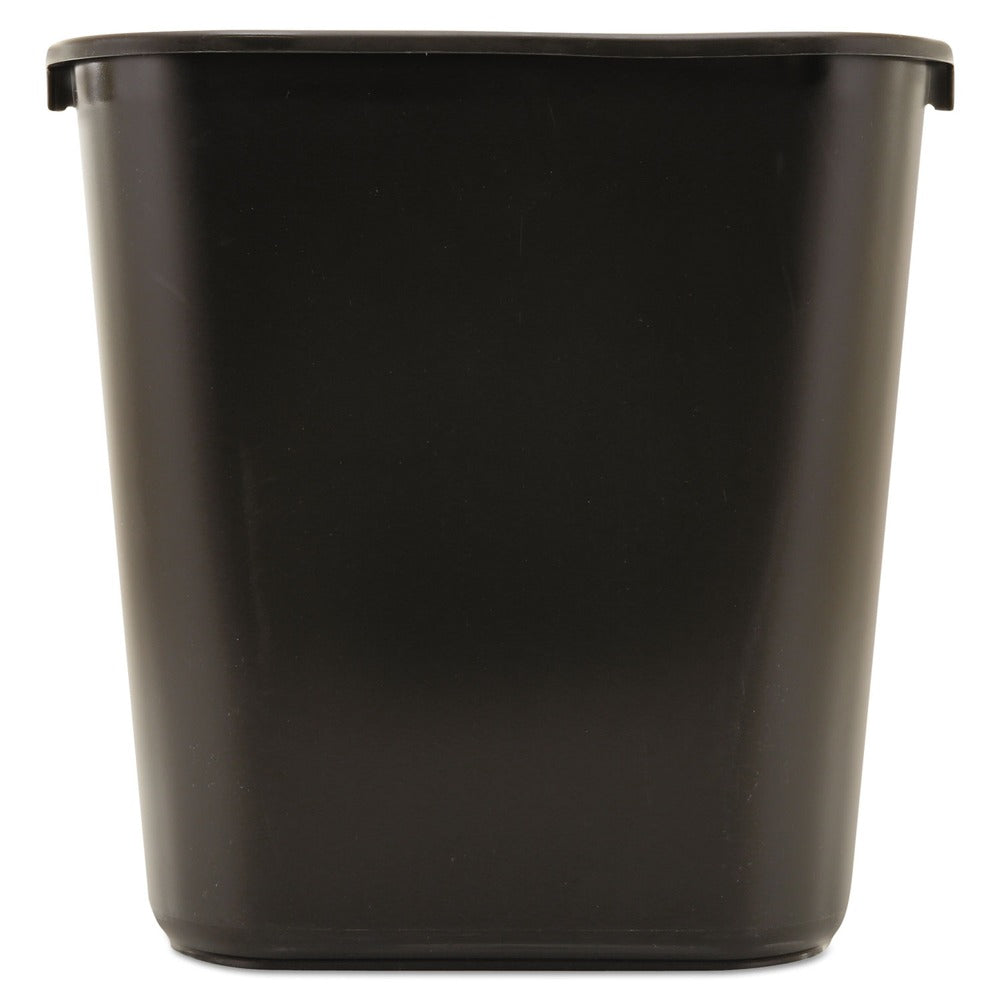 Rubbermaid Commercial 7-Gallon Rectangular Deskside Wastebasket - Black