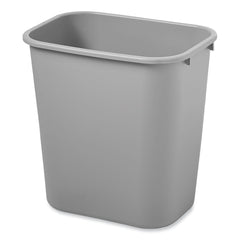 Rubbermaid Commercial 7-Gallon Rectangular Deskside Wastebasket - Gray
