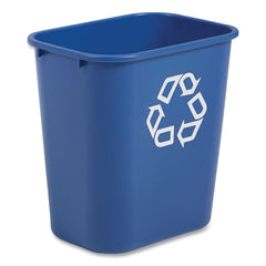 Rubbermaid Commercial 28.13-Quart Rectangular Deskside Recycling Container - Medium, Blue