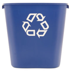 Rubbermaid Commercial 28.13-Quart Rectangular Deskside Recycling Container - Medium, Blue
