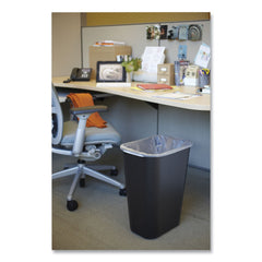 Rubbermaid Commercial 10.25-Gallon Rectangular Deskside Wastebasket - Black