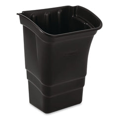 Rubbermaid Commercial 8 Gallon Rectangular Optional Utility Cart Refuse/Utility Bin - Black