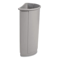 Rubbermaid Commercial 21 Gallon Plastic Half-Round Untouchable Waste Container - Gray