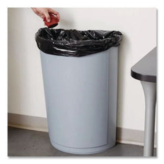 Rubbermaid Commercial 21 Gallon Plastic Half-Round Untouchable Waste Container - Gray