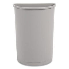 Rubbermaid Commercial 21 Gallon Plastic Half-Round Untouchable Waste Container - Gray