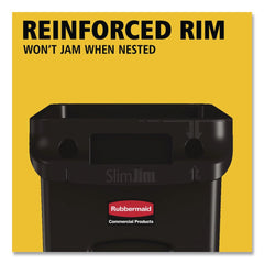 Rubbermaid Commercial 23 Gallon Rectangular Plastic Slim Jim Receptacle W/venting Channels - Black