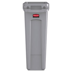 Rubbermaid Commercial 23 Gallon Rectangular Plastic Slim Jim Receptacle W/venting Channels - Gray