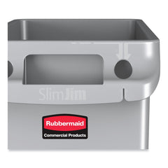 Rubbermaid Commercial 23 Gallon Rectangular Plastic Slim Jim Receptacle W/venting Channels - Gray