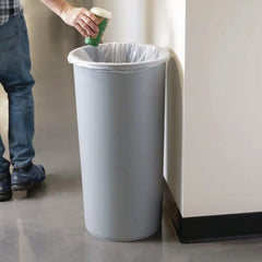 Rubbermaid Commercial FG354600GRAY 22 Gallon Round Plastic Untouchable Waste Container - Gray