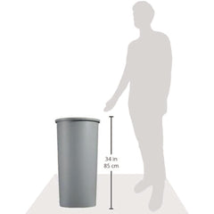 Rubbermaid Commercial FG354600GRAY 22 Gallon Round Plastic Untouchable Waste Container - Gray