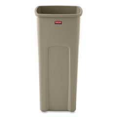 Rubbermaid Commercial Untouchable 23 Gallon Square Plastic Waste Container - Beige