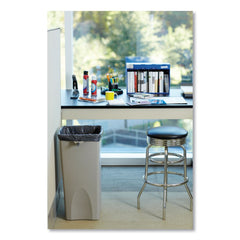 Rubbermaid Commercial Untouchable 23 Gallon Square Plastic Waste Container - Beige
