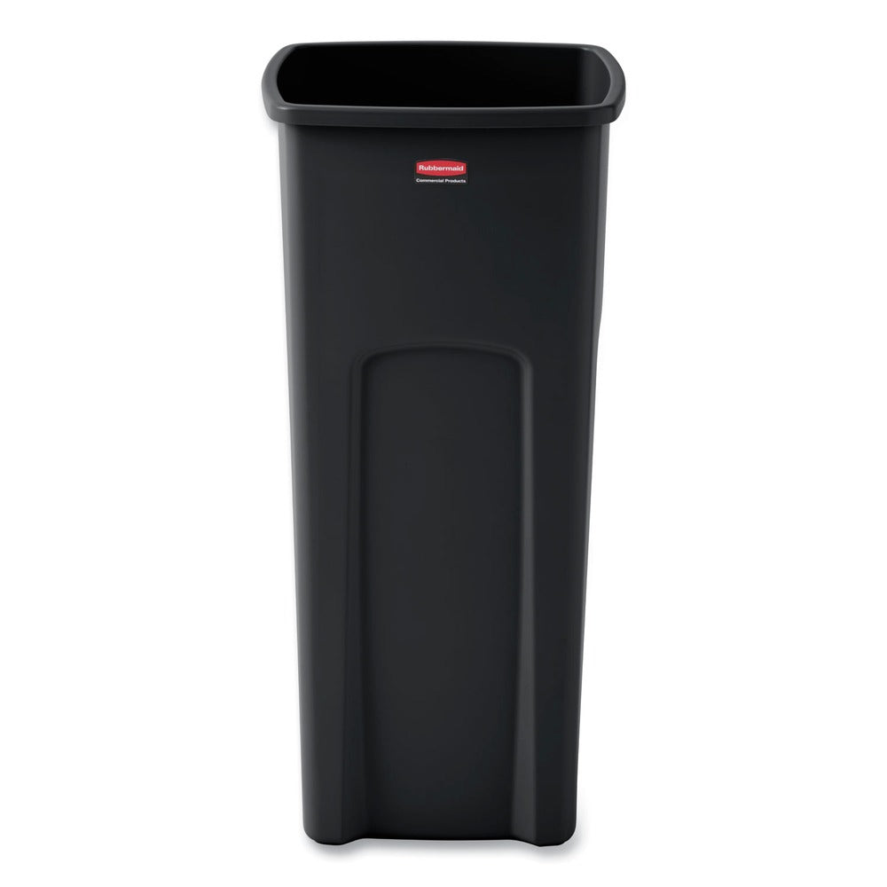Rubbermaid Commercial Untouchable Waste Container, Square, Plastic, 23gal, Black