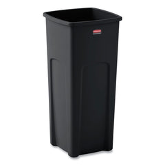 Rubbermaid Commercial Untouchable Waste Container, Square, Plastic, 23gal, Black