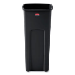 Rubbermaid Commercial Untouchable Waste Container, Square, Plastic, 23gal, Black