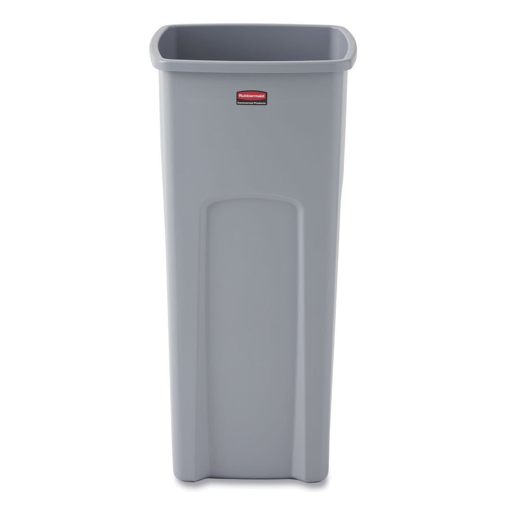 Rubbermaid Commercial Untouchable 23 Gallon Square Plastic Waste Container - Gray