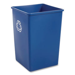 Rubbermaid Commercial 35 gal. Plastic Square Recycling Container - Blue