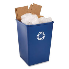Rubbermaid Commercial 35 gal. Plastic Square Recycling Container - Blue