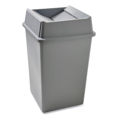 Rubbermaid Commercial 35 gal. Plastic Untouchable Square Waste Receptacle - Gray