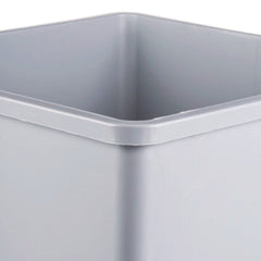 Rubbermaid Commercial 35 gal. Plastic Untouchable Square Waste Receptacle - Gray