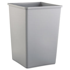 Rubbermaid Commercial 35 gal. Plastic Untouchable Square Waste Receptacle - Gray