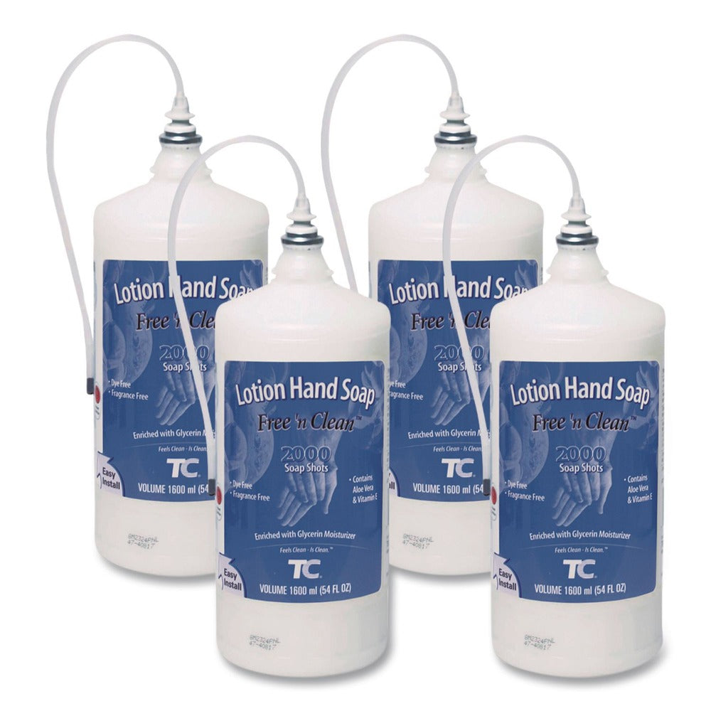 Rubbermaid Commercial OneShot 1,600 mL Lotion Soap Refill - Fragrance-Free (4/Carton)