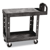 Rubbermaid Commercial 19.19 in. x 37.88 in. x 33.33 in. 500 lb. Capacity Plastic Flat Shelf Utility Cart - Black