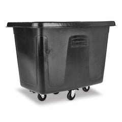 Rubbermaid Commercial 500 lbs. Capacity 105 Gallon Plastic Cube Truck - Black