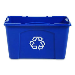 Rubbermaid Commercial 18 Gallon Polyethylene Stacking Recycle Bin - Blue