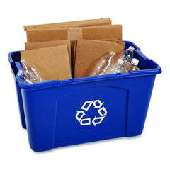 Rubbermaid Commercial 18 Gallon Polyethylene Stacking Recycle Bin - Blue