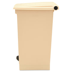 Rubbermaid Commercial 12 Gallon Indoor Utility Step-On Plastic Waste Container - Beige