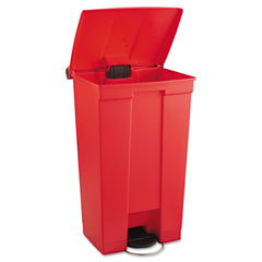 Rubbermaid Commercial 23 Gallon Indoor Utility Step-On Plastic Waste Container - Red