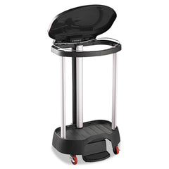 Rubbermaid Commercial 20.38 in. x 22.25 in. x 37.88 in. 30 Gallon Aluminum/Plastic Premium Step-On Linen Hamper - Black
