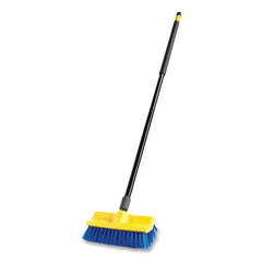 Rubbermaid Commercial FG633700BLUE 10 in. Brush 10 in. Plastic Block Threaded Hole Bi-Level Deck Scrub Brush - Blue Polypropylene Bristles