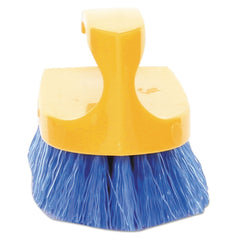 Rubbermaid Commercial FG648200COBLT 6 in. Iron-Shaped Scrub Brush - Yellow/Blue