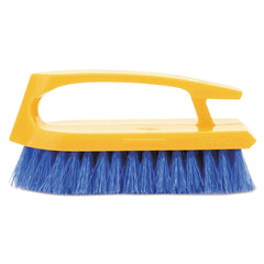 Rubbermaid Commercial FG648200COBLT 6 in. Iron-Shaped Scrub Brush - Yellow/Blue