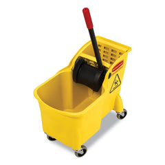 Rubbermaid Commercial FG738000YEL Tandem 31 Quart Reverse Mop Bucket/Wringer Combo - Yellow