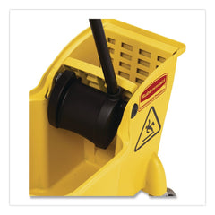 Rubbermaid Commercial FG738000YEL Tandem 31 Quart Reverse Mop Bucket/Wringer Combo - Yellow
