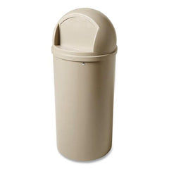 Rubbermaid Commercial Marshal 25-Gallon Plastic Round Classic Container - Beige