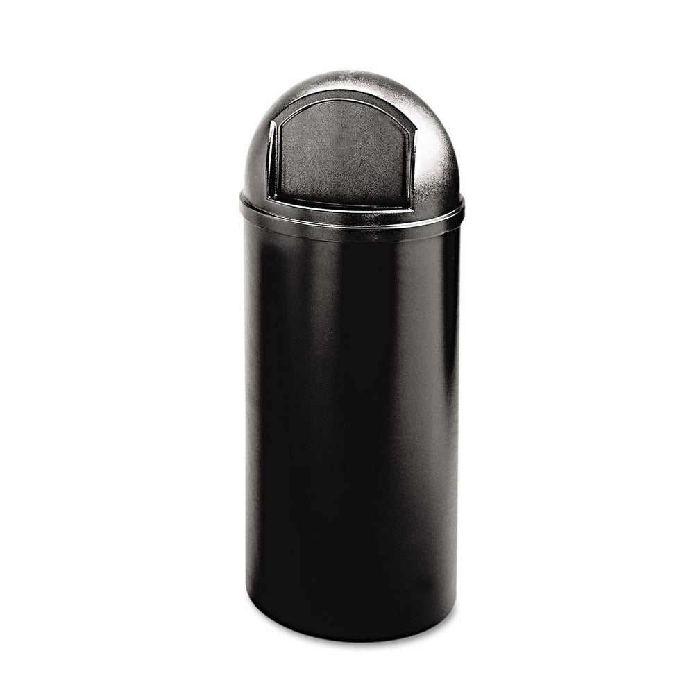 Rubbermaid Commercial Marshal 25-Gallon Plastic Round Classic Container - Black