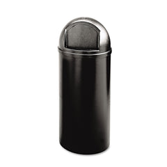 Rubbermaid Commercial Marshal 25-Gallon Plastic Round Classic Container - Black