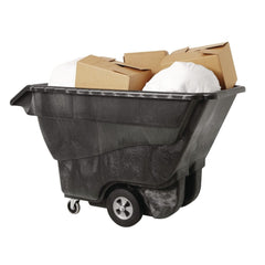 Rubbermaid Commercial 1250 lbs. Capacity Rectangular Structural Foam Tilt Truck - Black