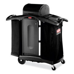 Rubbermaid Commercial High-Security 2-Shelf Housekeeping Cart - Black/Silver