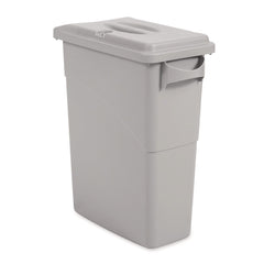 Rubbermaid Commercial Slim Jim 23-Gallon Rectangle Confidential Document Receptacle with Lid - Light Gray