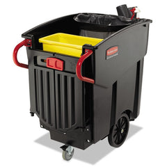 Rubbermaid Commercial Executive Series Mega Brute 120 Gallon Plastic Rectangular Mobile Container - Black