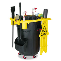 Rubbermaid Commercial 4-Compartment Standard Rim Caddy for Brute 32-1/2 in. Diameter Cans - Yellow